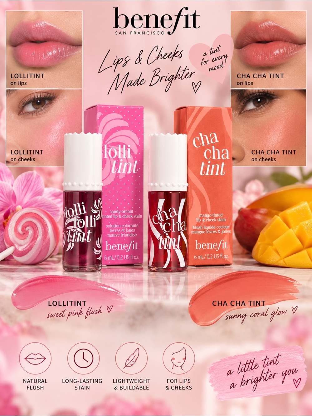 Benefit Cosmetics Lip & Cheek Tint – Lollitint or Cha Cha Tint | NEW - Picture 2 of 2